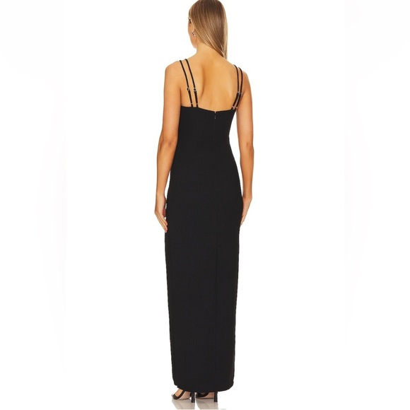 REVOLVE NBD WOMENS ESTRELLA BLACK MAXI CUTOUT SHEER DRESS MEDIUM - Picture 4 of 5